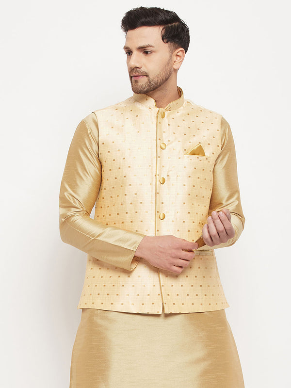 Men's Gold Zari Weaved Jacket